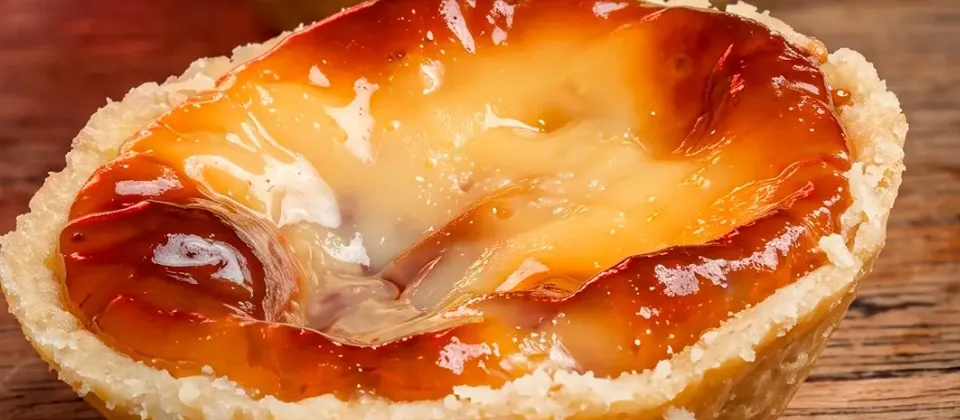 Tortelete com cobertura dourada e brilhante