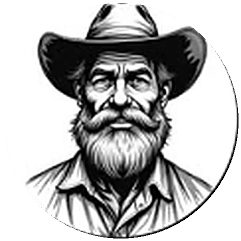 Logo da Torrefação Saraiva — retrato de um homem com chapéu e barba